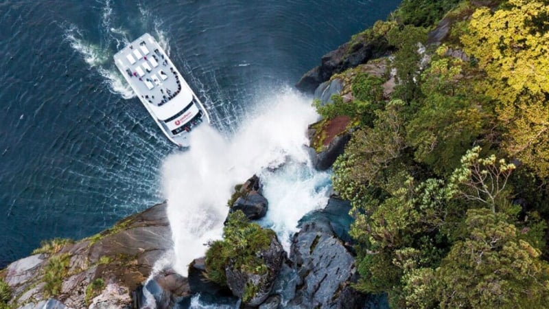 Milford Sound Nature Cruise Waterfall